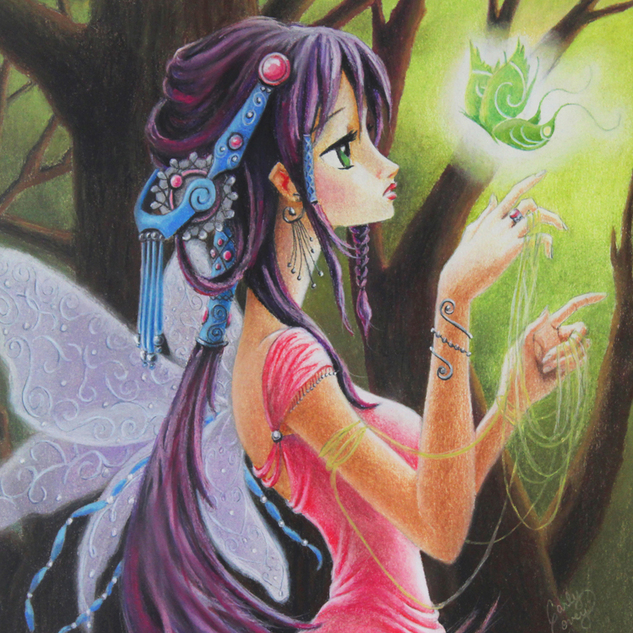 "Forest Fairy" 12x12 Pastel